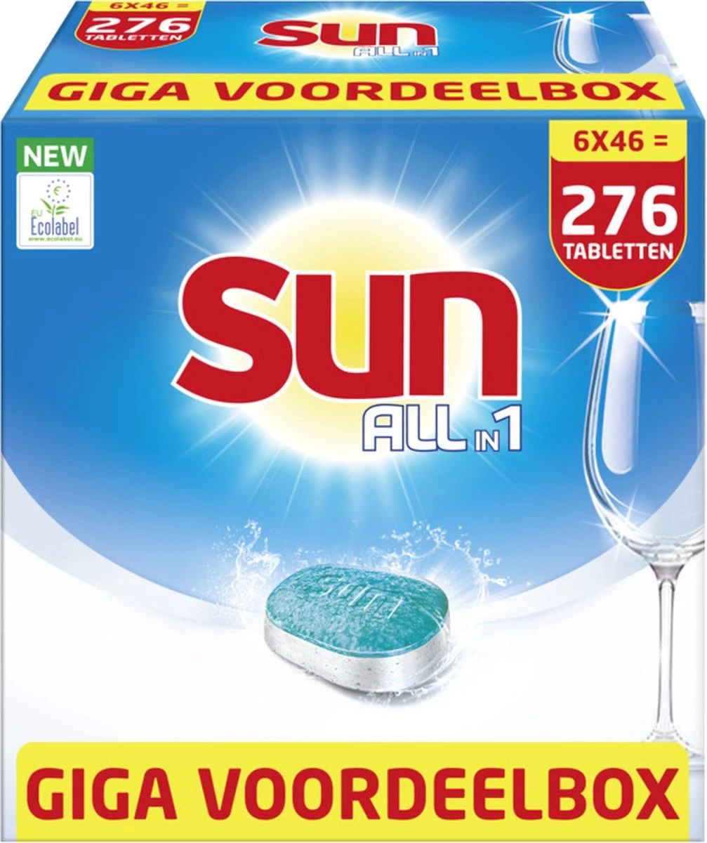 SUNĀ® Sun All-in 1 Normaal Vaatwastabletten - 276 Tabletten - Voordeelverpakking