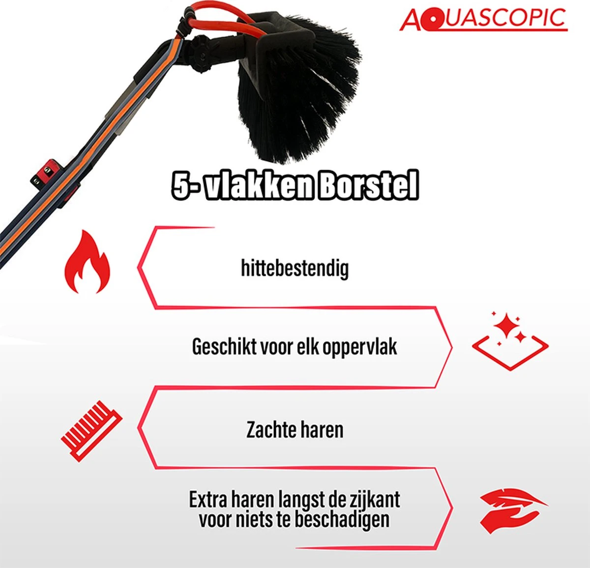 Aquacopic - Telescoopsteel Set Met Borstel - 11 Meter - Afbeelding 4
