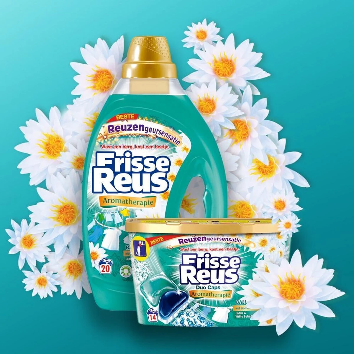 Frisse Reus Lotus Amandel Gel Vloeibaar Wasmiddel - Witte Was - Voordeelverpakking - 120 Wasbeurten - Afbeelding 6