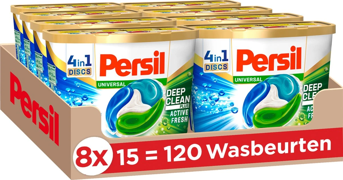 PersilĀ® Persil 4in1 Discs Universal Wascapsules - Wasmiddel Capsules - Voordeelverpakking - 8 X 15 Wasbeurten