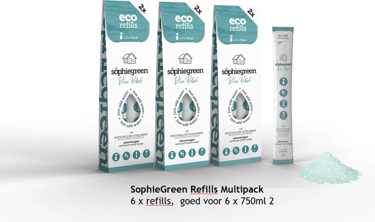SophieGreen Blue Rebel Allesreiniger 3x2 Navullingen (=6x750ml)