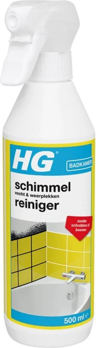 HG Schimmelreiniger - 500ml - De NR 1 Schimmelverwijderaar - Vernietigt De Hardnekkigste Schimmel - Geschikt Voor De Badkamer, Tegel-, Siliconenvoegen, Stucwerk - Afbeelding 3