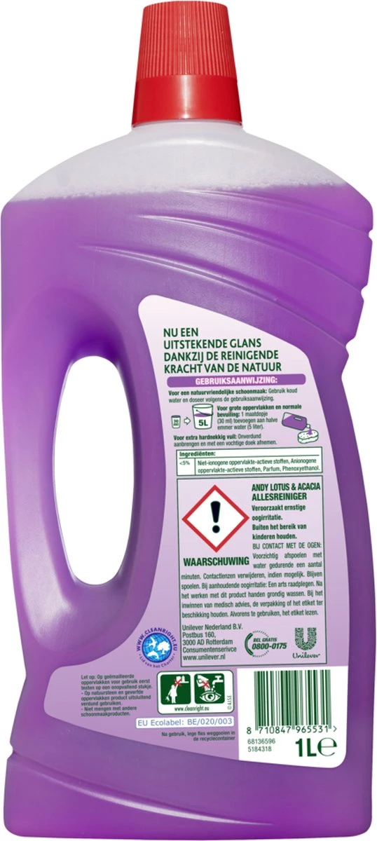 Andy Lotus & Acacia Allesreiniger - 6 X 1L - Voordeelverpakking - Afbeelding 3